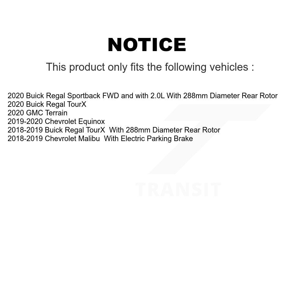 [Arrière] Disque et plaquette de frein pour Chevrolet Equinox GMC Terrain Malibu KDA-102130