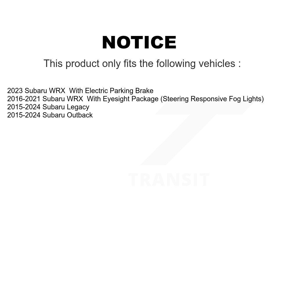 [Arrière] Disque et plaquette de frein pour Subaru Outback WRX Legacy KDA-102186