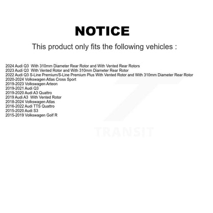 [Arrière] Disque et plaquette de frein pour Volkswagen Atlas Audi Q3 Cross Sport Golf KDA-102203