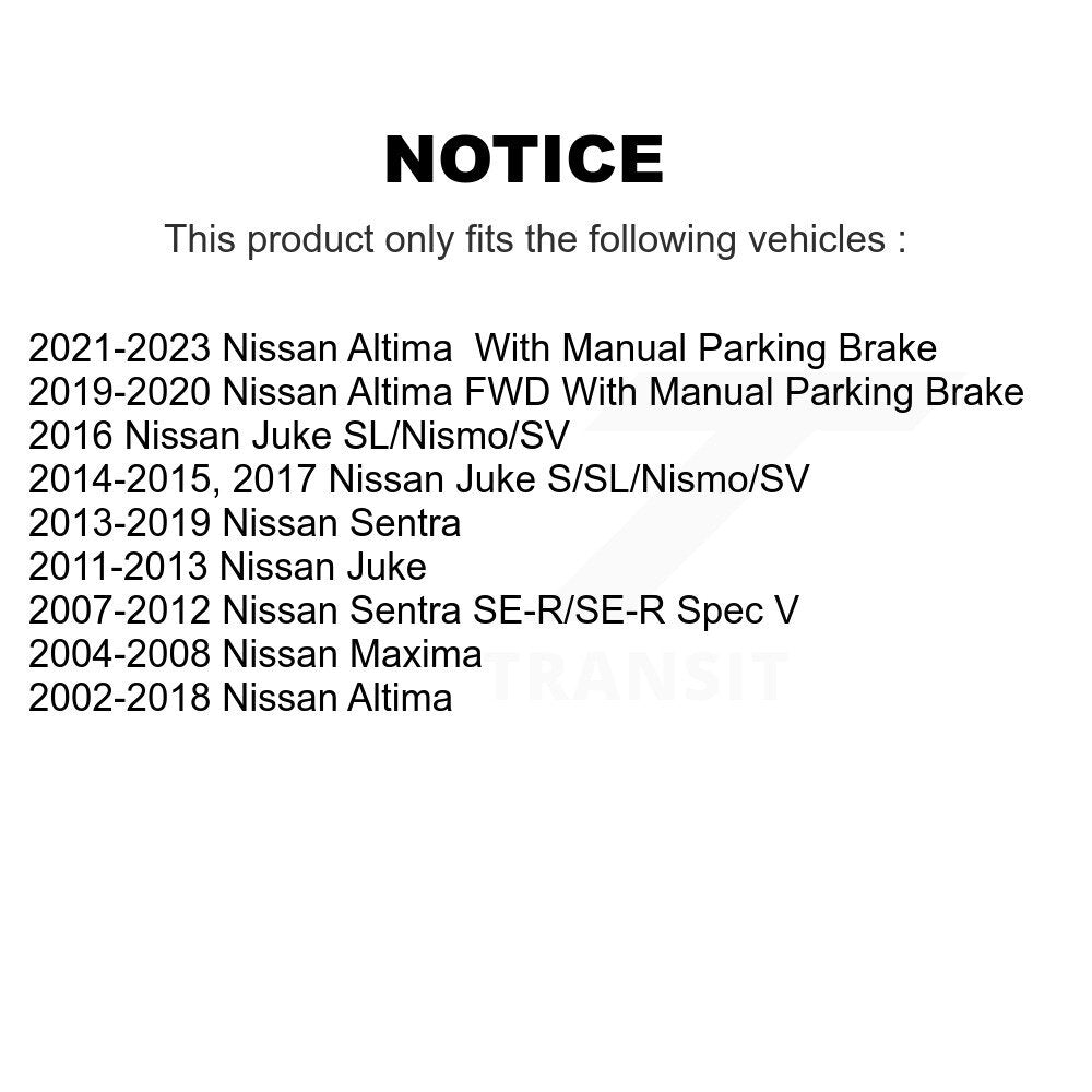 [Arrière] Disque et plaquette de frein pour Nissan Sentra Altima Juke Maxima KDA-102260