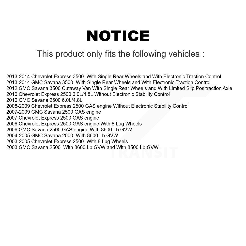 [Arrière] Disque et plaquette de frein pour Chevrolet GMC Express 2500 Savana KDA-102275