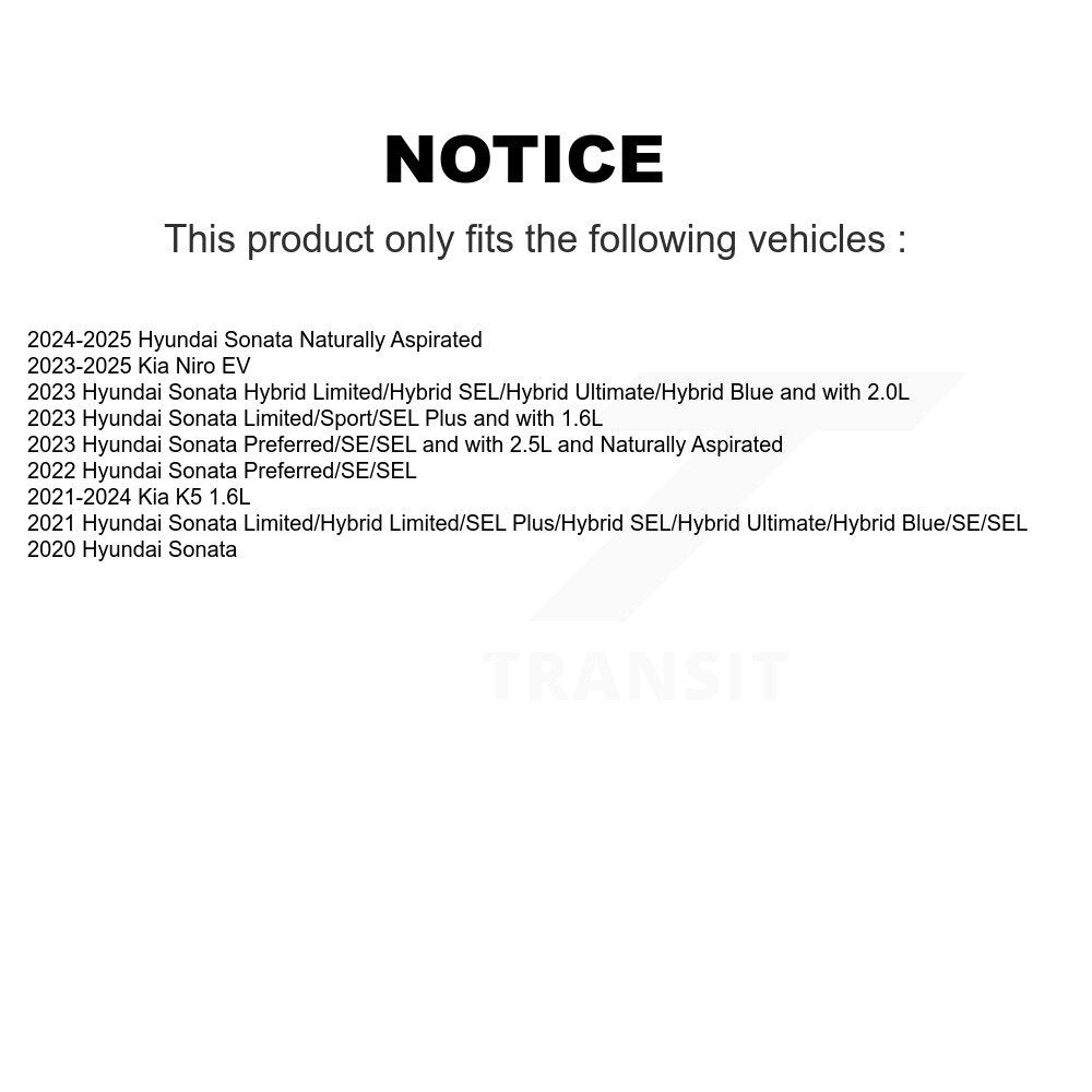 [Arrière] Disque et plaquette de frein pour Hyundai Sonata Kia Niro EV K5 KDA-102746