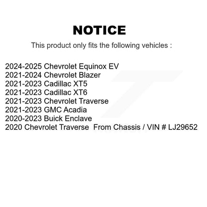 [Arrière] Disque et plaquette de frein pour Chevrolet Traverse Blazer Cadillac EV GMC KDA-103000