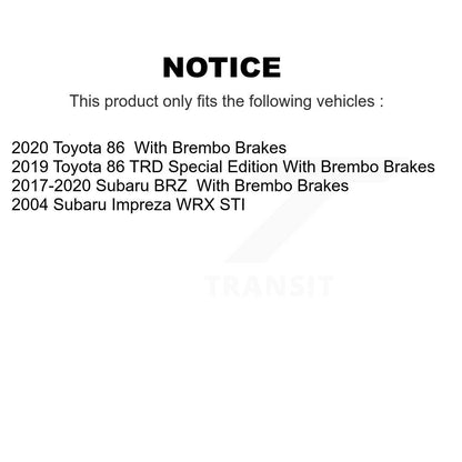 [Avant] Disque et plaquette de frein pour Subaru BRZ Impreza Toyota 86 KDA-103037