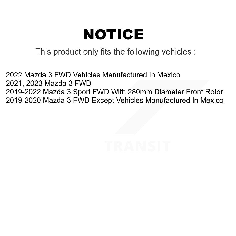 [Avant et Arrière] Disque et plaquette de frein pour Mazda 3 Sport FWD KDA-103082
