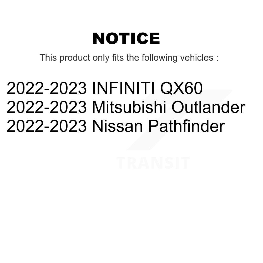 [Avant et Arrière] Disque et plaquette de frein pour Mitsubishi Outlander Nissan QX60 KDA-103148