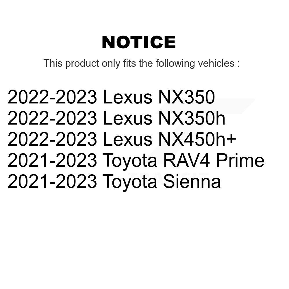 [Arrière] Disque et plaquette de frein pour Toyota Sienna RAV4 Prime Lexus NX350h KDA-103182