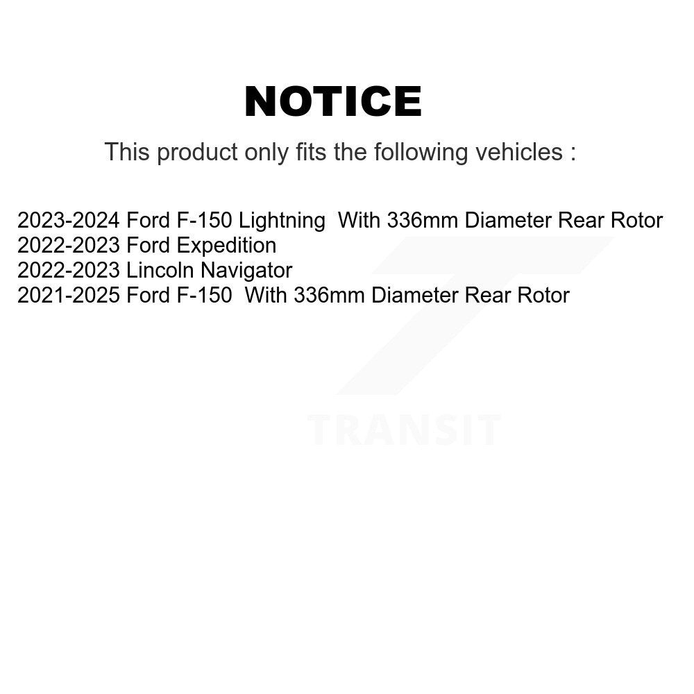 [Arrière] Disque et plaquette de frein pour Ford F-150 Lightning Expedition KDA-103205