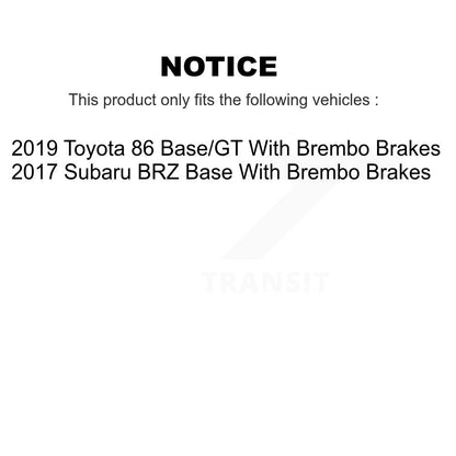 [Arrière] Disque et plaquette de frein pour Subaru BRZ Toyota 86 With Brembo Brakes KDA-103207