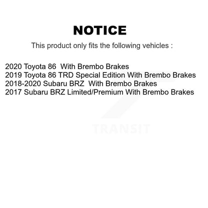 [Arrière] Disque et plaquette de frein pour Subaru BRZ Toyota 86 KDA-103208