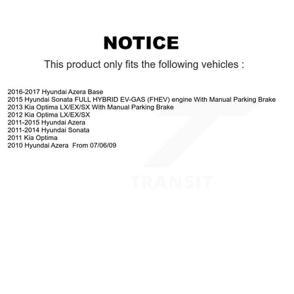 [Arrière] Disque et plaquette de frein pour Hyundai Sonata Kia KDA-103395