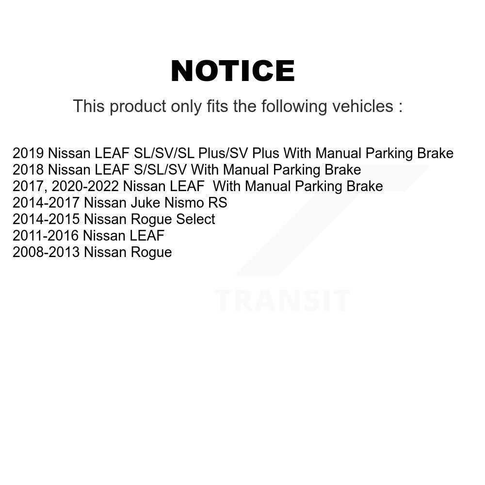 [Arrière] Disque et plaquette de frein pour Nissan Rogue LEAF KDA-103490
