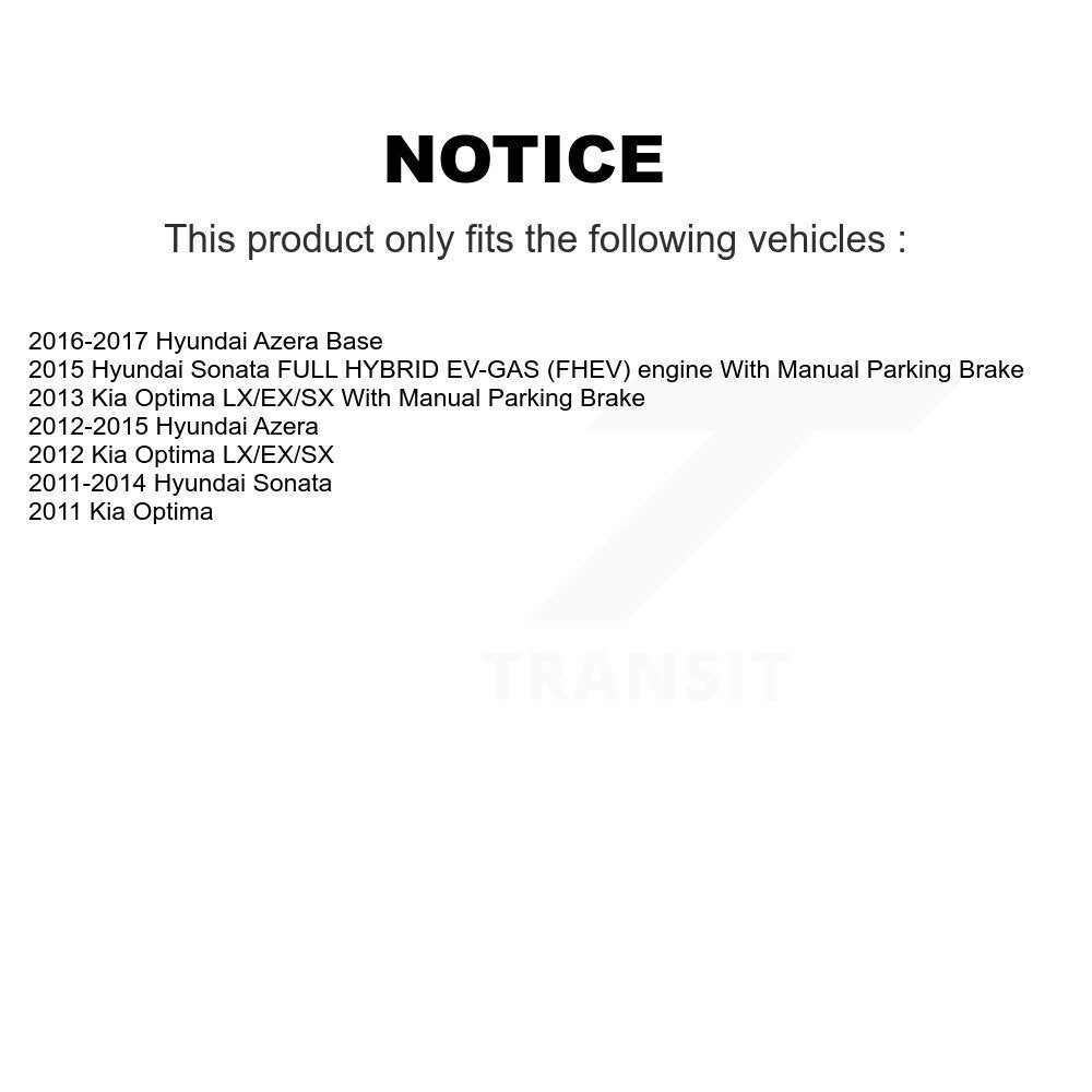 [Arrière] Disque et plaquette de frein pour Hyundai KDA-103789