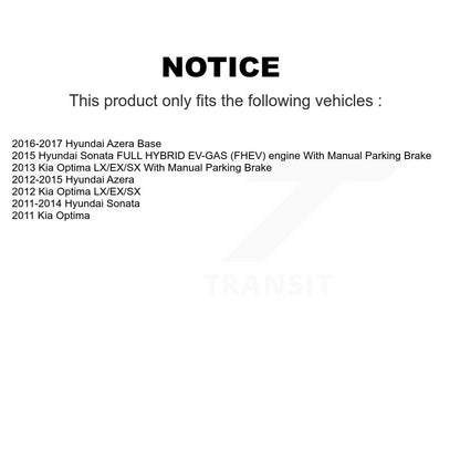 [Arrière] Disque et plaquette de frein pour Hyundai KDA-103789