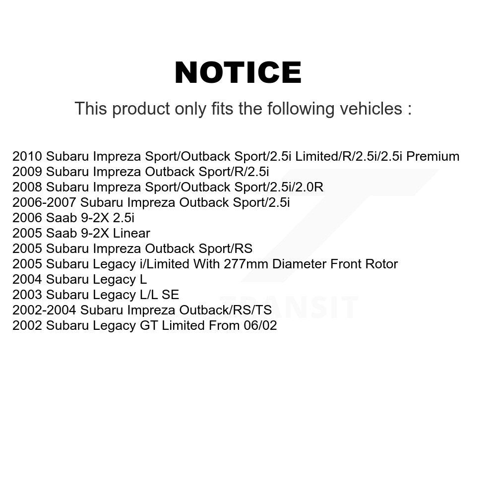 [Avant] Kit de disque (percé rainuré revêtu) et plaquette (céramique) de frein pour Subaru Impreza Legacy Saab 9-2X KDC-100009