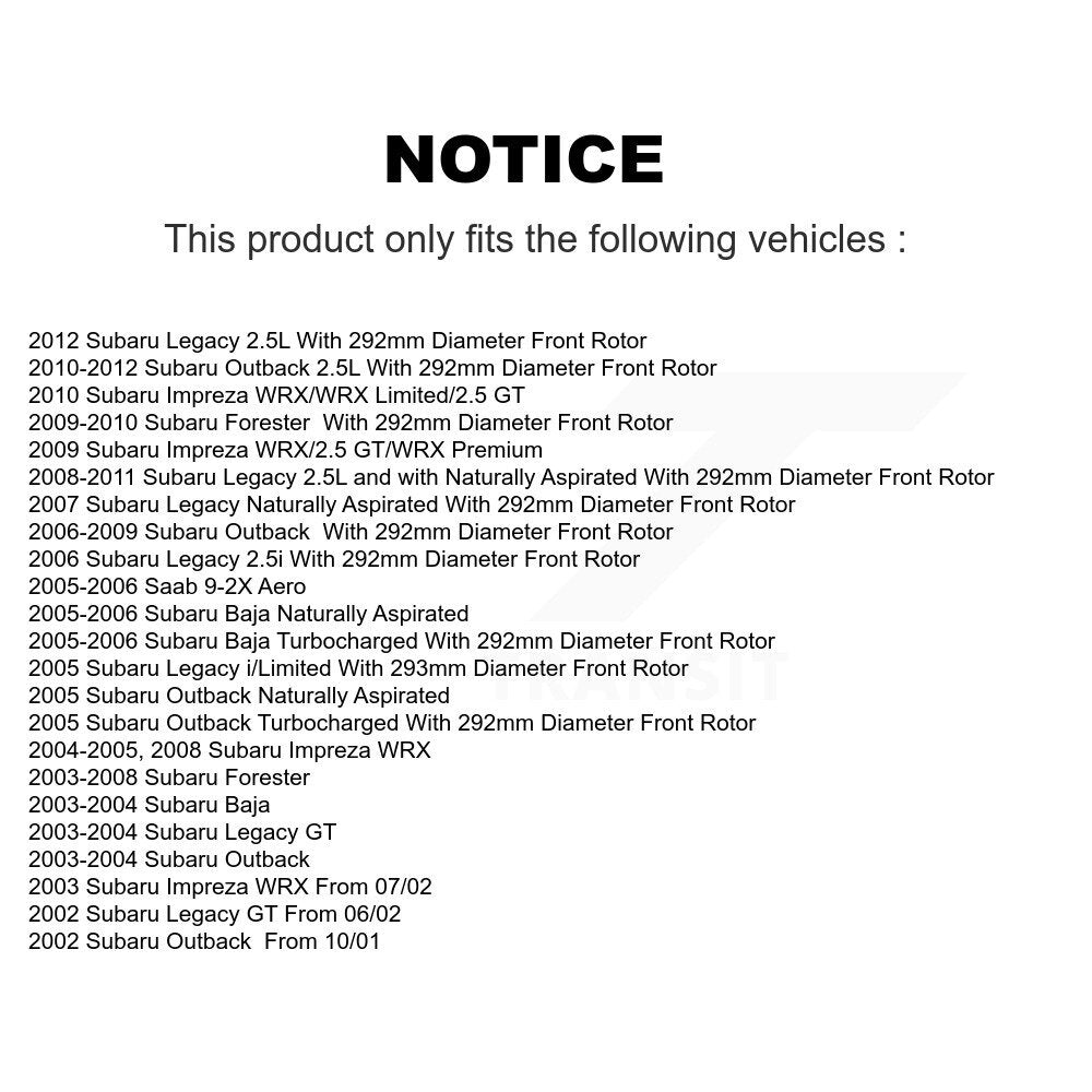 [Avant] Kit de disque (percé rainuré revêtu) et plaquette (céramique) de frein pour Subaru Outback Forester Legacy Impreza Baja Saab 9-2X KDC-100010