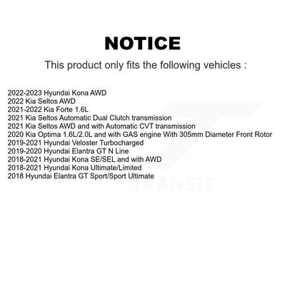 [Avant] Kit de disque (percé rainuré revêtu) et plaquette (céramique) de frein pour Kia Soul Hyundai Kona Elantra GT Veloster Forte Seltos KDC-100049