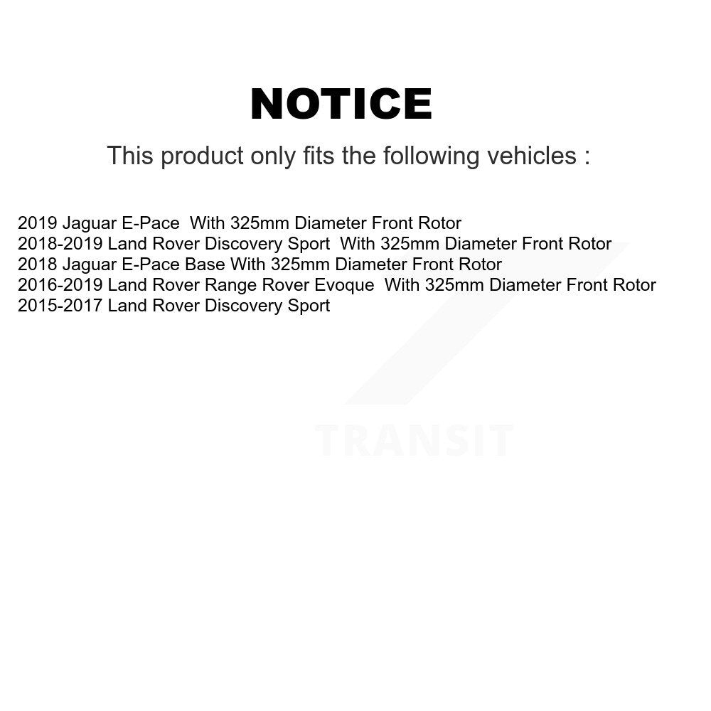 [Avant] Kit de disque (percé rainuré revêtu) et plaquette (céramique) de frein pour Land Rover Discovery Sport Range Evoque Jaguar E-Pace KDC-100079