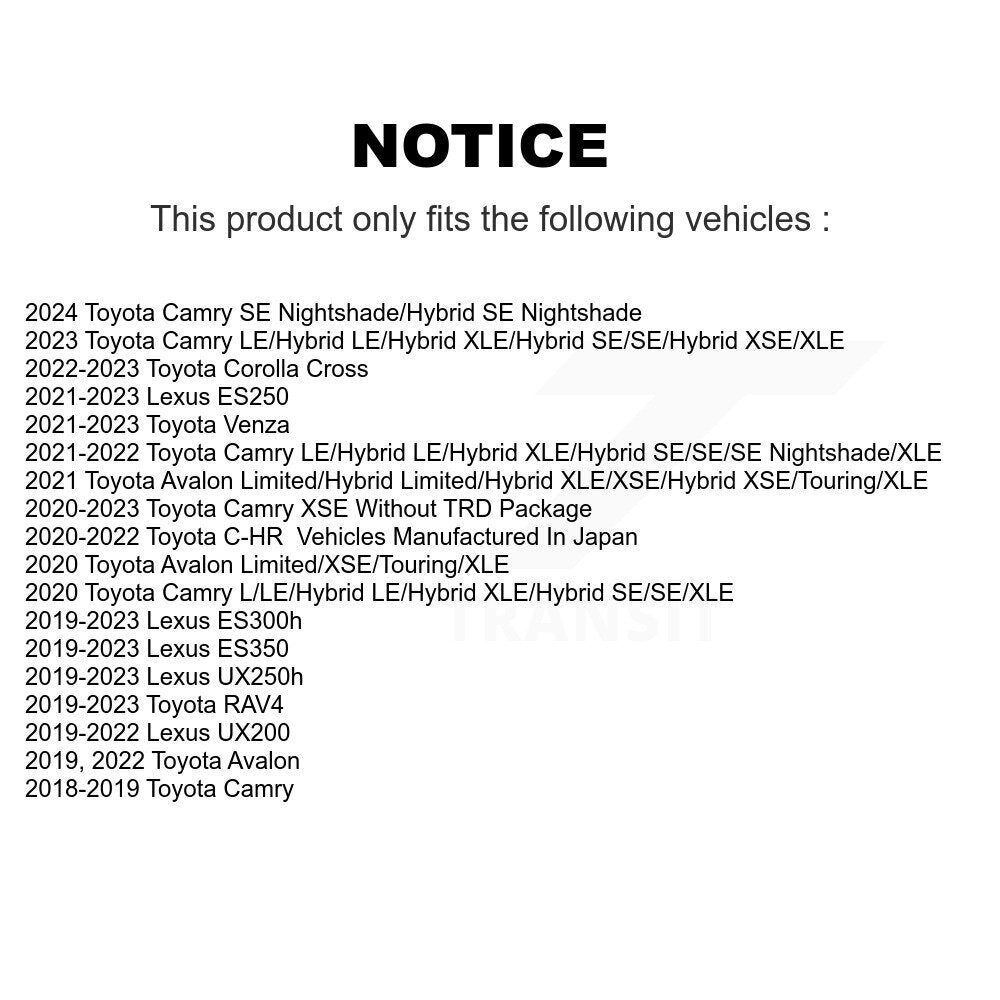 [Avant] Kit de disque (percé rainuré revêtu) et plaquette (céramique) de frein pour Toyota Camry RAV4 Lexus ES350 Avalon ES300h UX250h UX200 C-HR Venza ES250 Corolla Cross KDC-100112