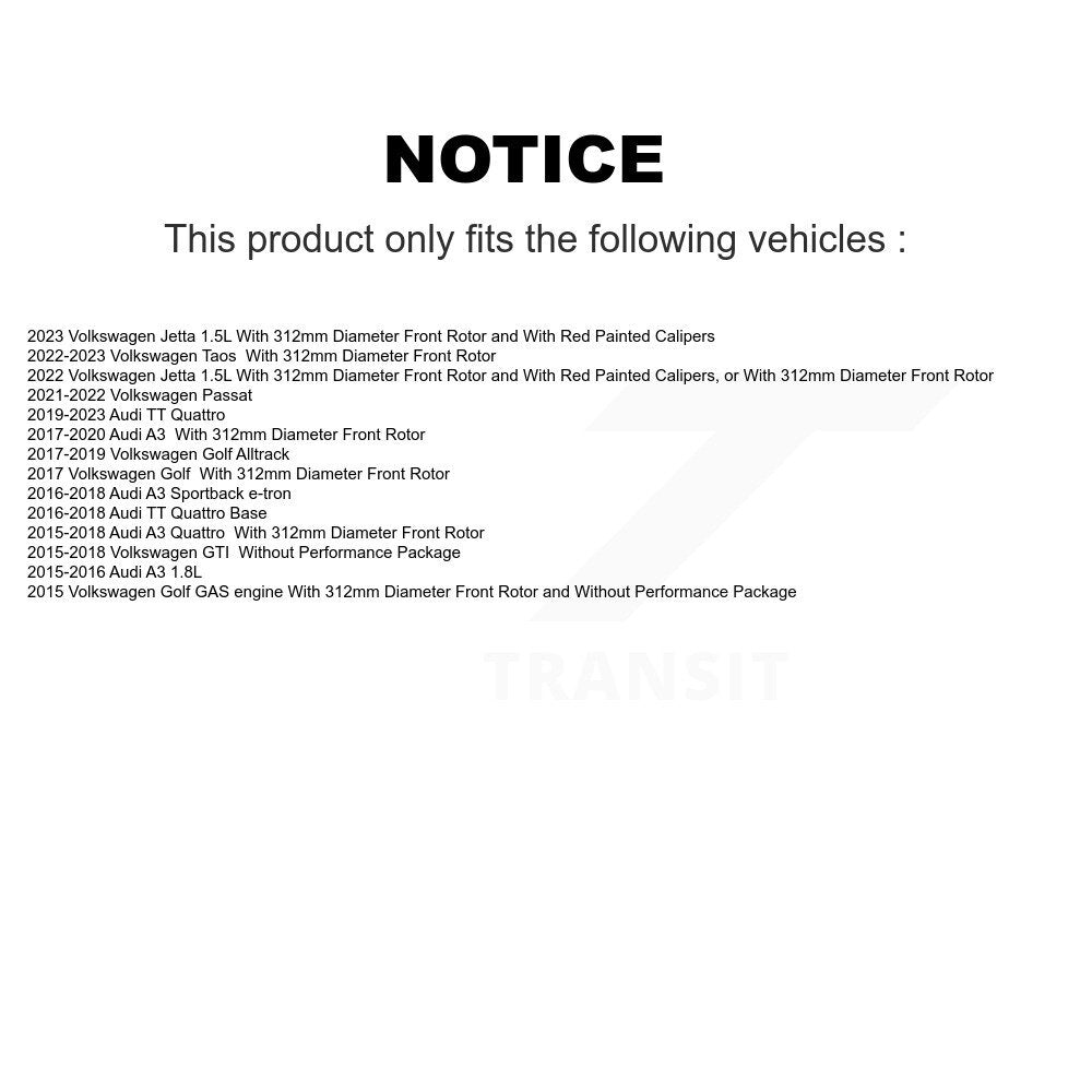 [Avant] Disque et plaquette de frein pour Volkswagen Golf Taos SportWagen Audi GTI KDC-100200