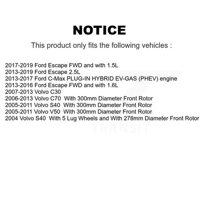 [Avant] Kit de disque (percé rainuré revêtu) et plaquette (céramique) de frein pour Ford Escape Volvo C-Max S40 C70 C30 V50 KDC-100230