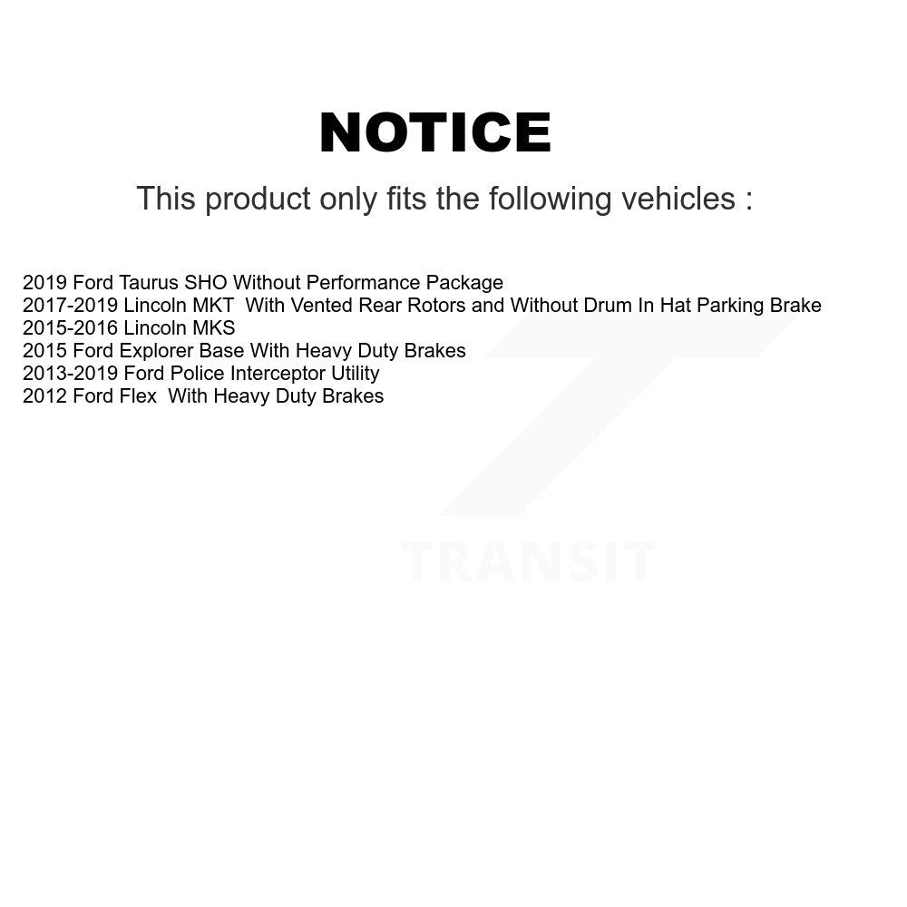 [Avant + Arrière] Kit de disque (percé rainuré revêtu) et plaquette (céramique) de frein pour Ford Explorer Police Interceptor Utility Lincoln MKS Flex Taurus MKT KDC-100326