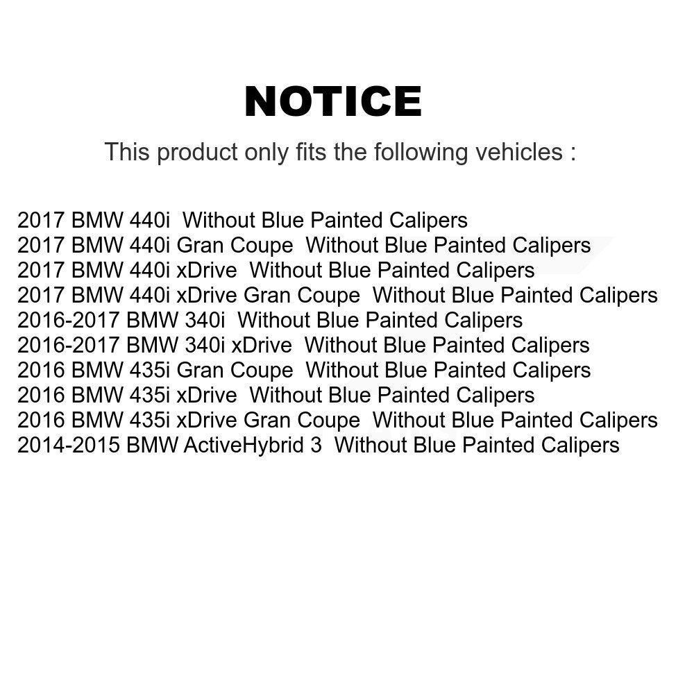 [Avant + Arrière] Kit de disque (percé rainuré revêtu) et plaquette (céramique) de frein pour BMW 340i xDrive 435i 440i Gran Coupe ActiveHybrid 3 sans Blue Painted Calipers KDC-100336