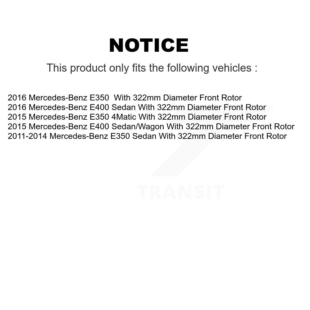 [Avant + Arrière] Kit de disque (percé rainuré revêtu) et plaquette (céramique) de frein pour Mercedes-Benz E350 E400 avec 322mm Diameter Rotor KDC-100509