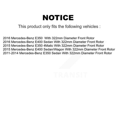 [Avant + Arrière] Kit de disque (percé rainuré revêtu) et plaquette (céramique) de frein pour Mercedes-Benz E350 E400 avec 322mm Diameter Rotor KDC-100509