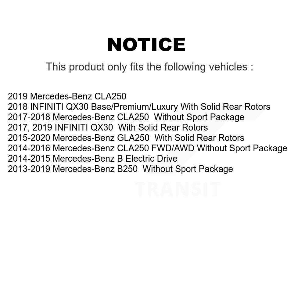 [Avant + Arrière] Kit de disque (percé rainuré revêtu) et plaquette (céramique) de frein pour Mercedes-Benz GLA250 CLA250 INFINITI QX30 B Electric Drive B250 KDC-100669