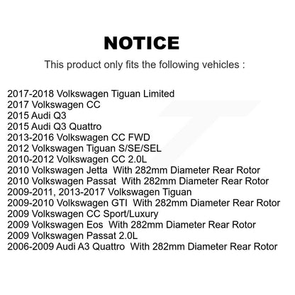 [Arrière] Kit de disque (percé rainuré revêtu) et plaquette (céramique) de frein pour Volkswagen Tiguan CC Jetta Audi Passat GTI A3 Eos Q3 Limited Quattro KDC-100706