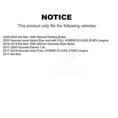 [Arrière] Kit de disque (percé rainuré revêtu) et plaquette (céramique) de frein pour Hyundai Elantra Kia Niro Ioniq KDC-100913