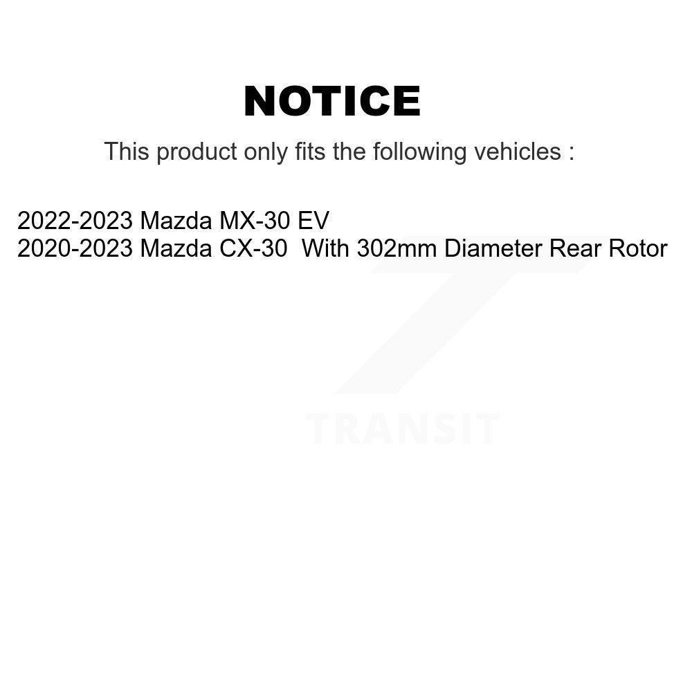 [Arrière] Disque et plaquette de frein pour Mazda CX-30 MX-30 EV KDC-100972