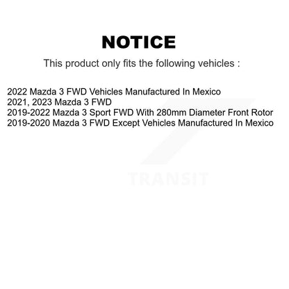 [Avant et Arrière] Disque et plaquette de frein pour Mazda 3 Sport FWD KDC-101208