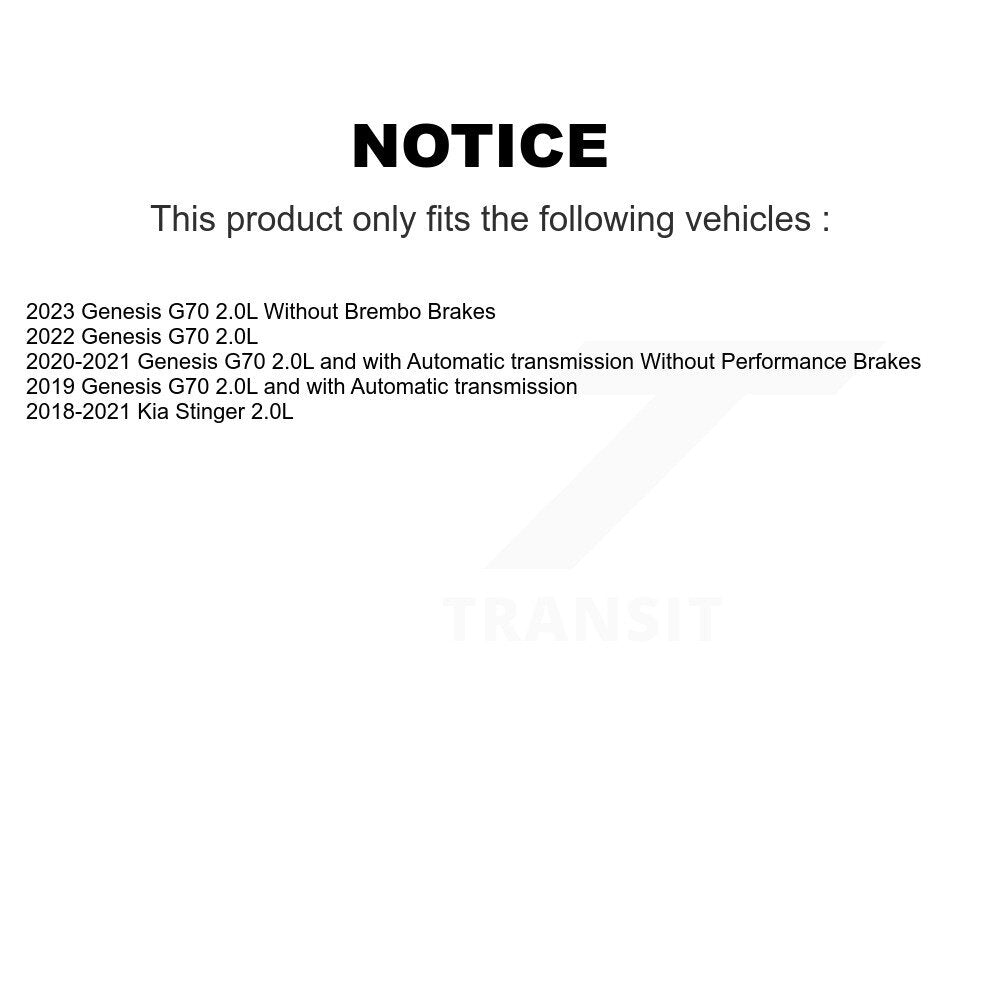 [Arrière] Disque et plaquette de frein pour Genesis G70 Kia Stinger KDC-101246