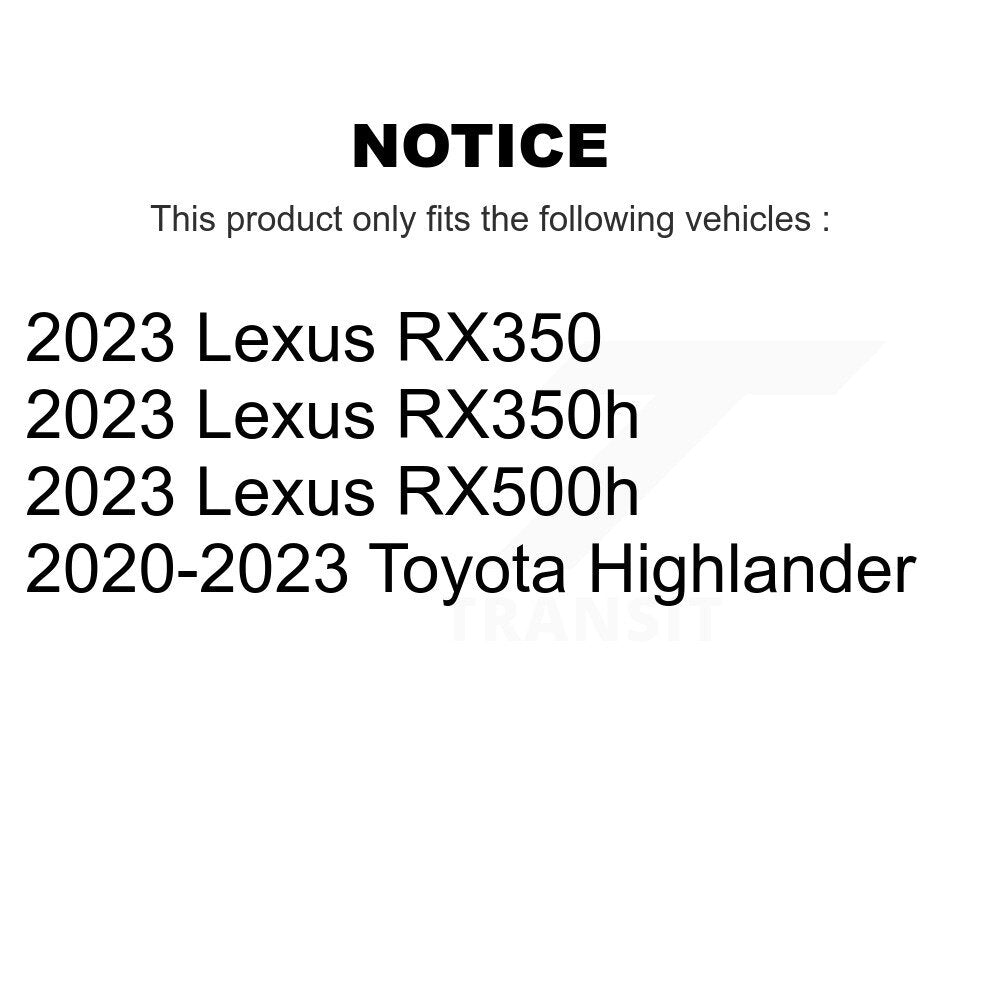 [Arrière] Disque et plaquette de frein pour Toyota Highlander Lexus RX350h RX350 KDC-101255