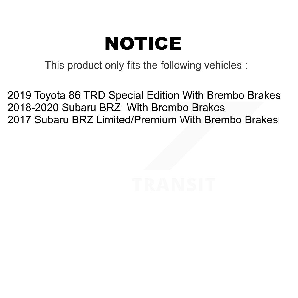 [Arrière] Disque et plaquette de frein pour Subaru BRZ Toyota 86 With Brembo Brakes KDC-101277