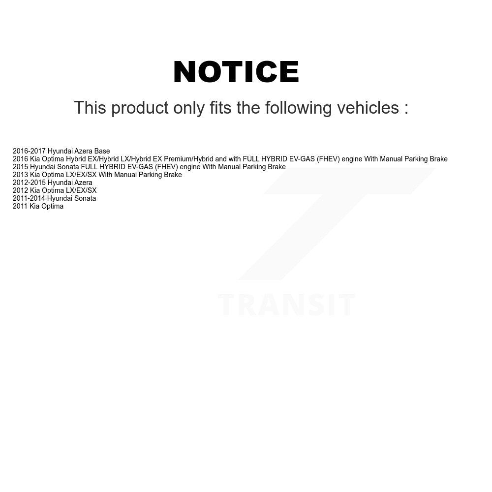 [Arrière] Disque et plaquette de frein pour Hyundai KDC-101648