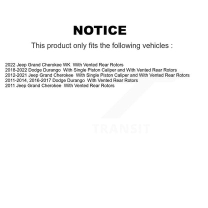 [Arrière] Disque et plaquette de frein pour Jeep Grand KDC-101656