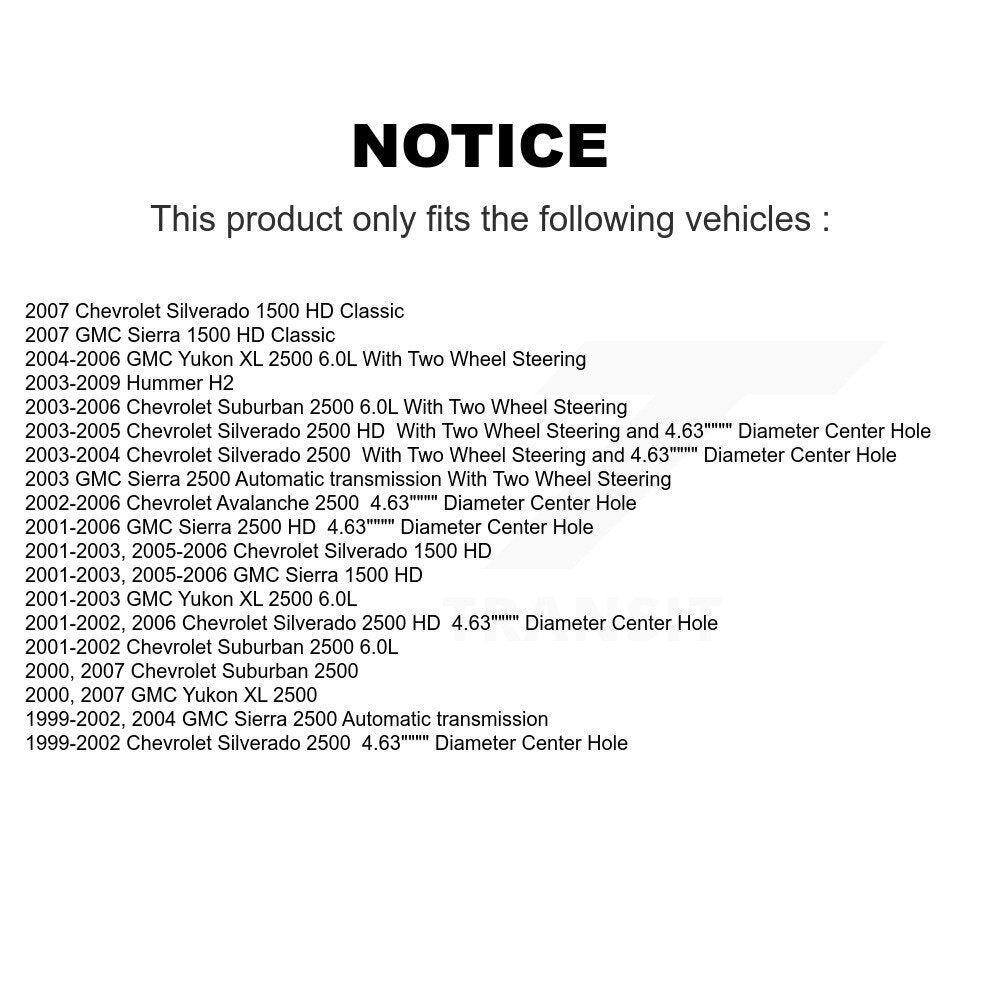 [Avant + Arrière] Kit de disque (percé rainuré revêtu) et plaquette (semi-métallique) de frein pour Chevrolet Silverado 2500 HD GMC Sierra Hummer H2 1500 Suburban Yukon XL Avalanche Classic KDF-100188