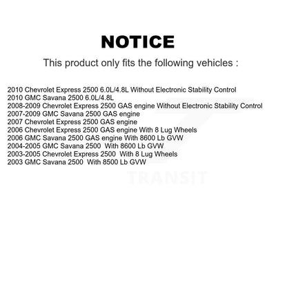 [Avant + Arrière] Kit de disque (percé rainuré revêtu) et plaquette (semi-métallique) de frein pour Chevrolet Express 2500 GMC Savana KDF-100189