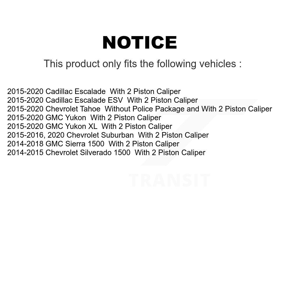 [Avant + Arrière] Kit de disque (percé rainuré revêtu) et plaquette (semi-métallique) de frein pour Chevrolet Silverado 1500 GMC Sierra Tahoe Suburban Yukon Cadillac XL Escalade ESV KDF-100193