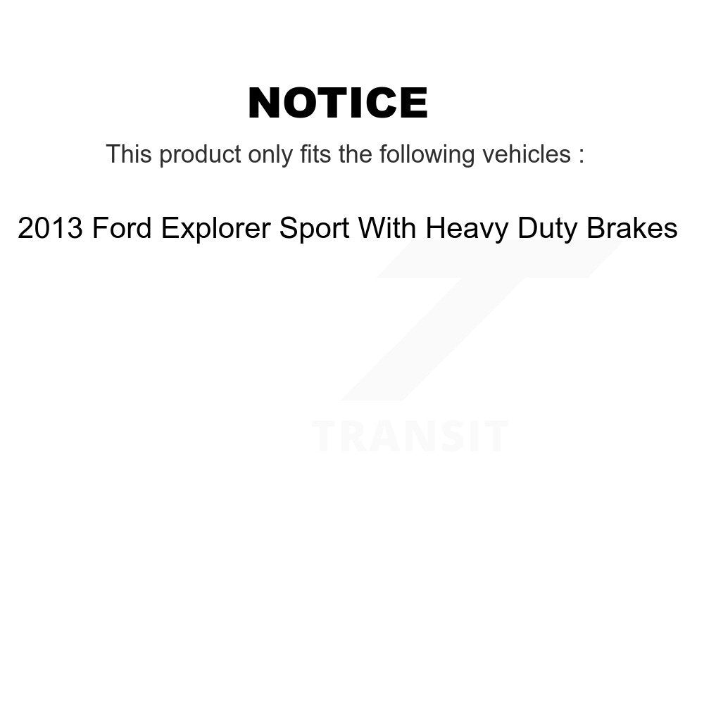 [Avant + Arrière] Kit de disque (percé rainuré revêtu) et plaquette (semi-métallique) de frein pour 2013 Ford Explorer Sport avec Heavy Duty Brakes KDF-100225
