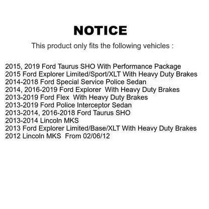 [Avant + Arrière] Kit de disque (percé rainuré revêtu) et plaquette (semi-métallique) de frein pour Ford Explorer Taurus Flex Police Interceptor Sedan Lincoln MKS Special Service KDF-100233
