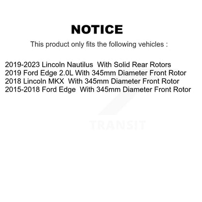 [Avant + Arrière] Kit de disque (percé rainuré revêtu) et plaquette (semi-métallique) de frein pour Ford Edge Lincoln MKX Nautilus KDF-100242