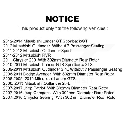 [Avant + Arrière] Kit de disque (percé rainuré revêtu) et plaquette (semi-métallique) de frein pour Jeep Patriot Compass Chrysler Dodge Avenger Sebring Mitsubishi Lancer 200 Outlander Sport RVR KDF-100254