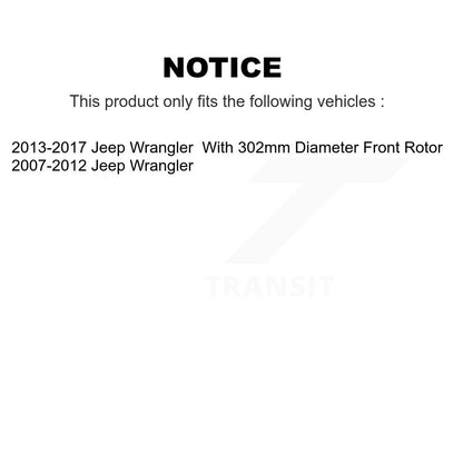 [Avant + Arrière] Kit de disque (percé rainuré revêtu) et plaquette (semi-métallique) de frein pour Jeep Wrangler JK KDF-100258