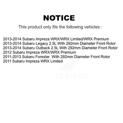 [Avant + Arrière] Kit de disque (percé rainuré revêtu) et plaquette (semi-métallique) de frein pour Subaru Impreza Outback Forester Legacy KDF-100286