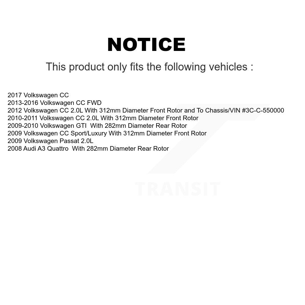 [Avant + Arrière] Kit de disque (percé rainuré revêtu) et plaquette (semi-métallique) de frein pour Volkswagen CC GTI Passat Audi A3 Quattro KDF-100292