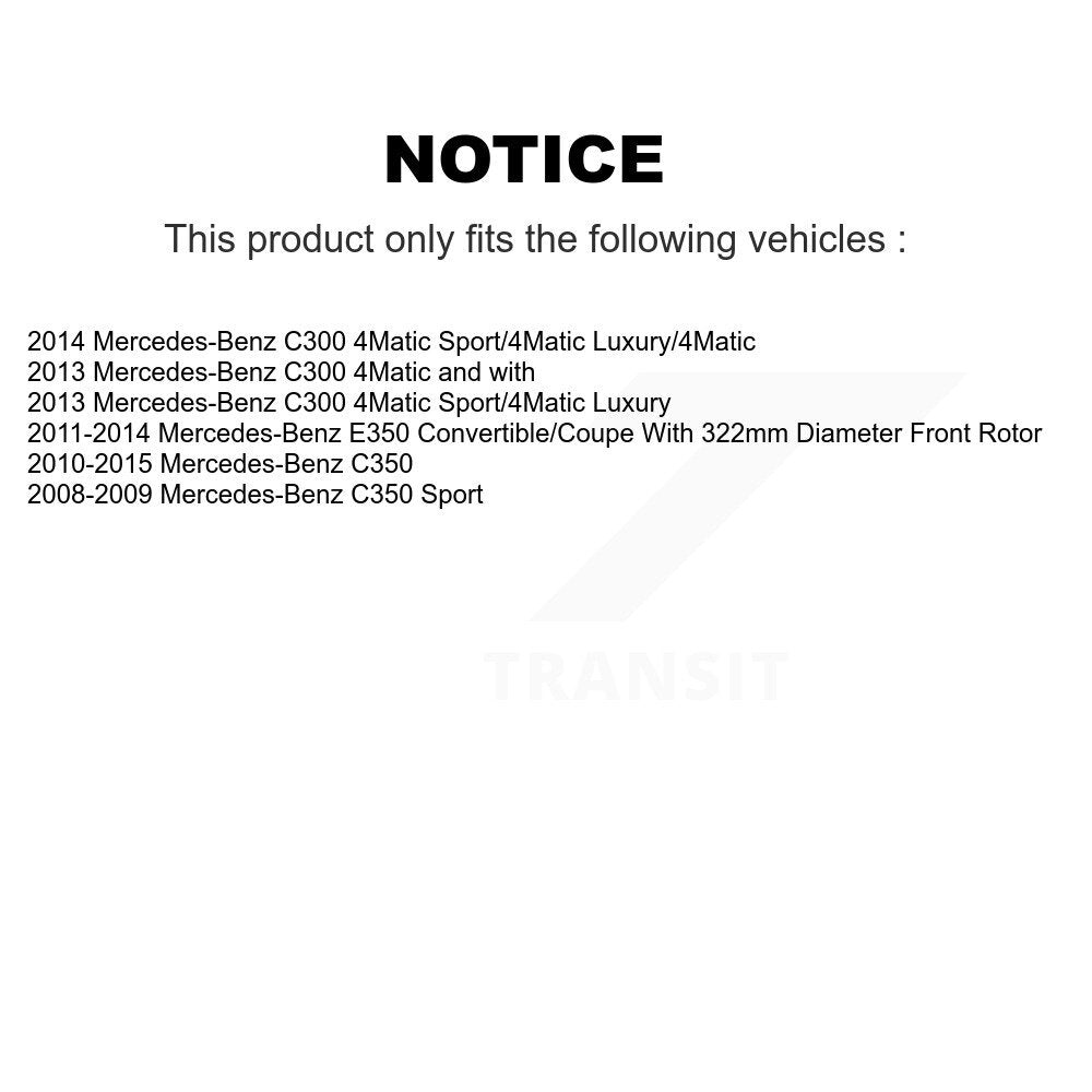 [Avant + Arrière] Kit de disque (percé rainuré revêtu) et plaquette (semi-métallique) de frein pour Mercedes-Benz E350 C300 C350 KDF-100359